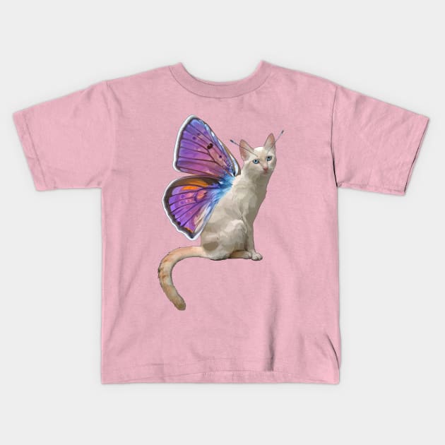 Purple Copper Flitter Kitty Kids T-Shirt by CarleahUnique